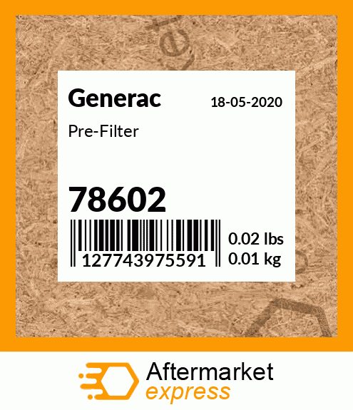 Pre-Filter 78602