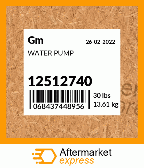 WATER PUMP 12512740