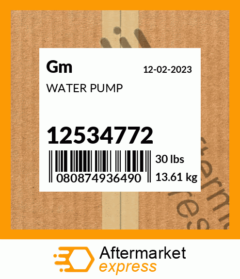 WATER PUMP 12534772