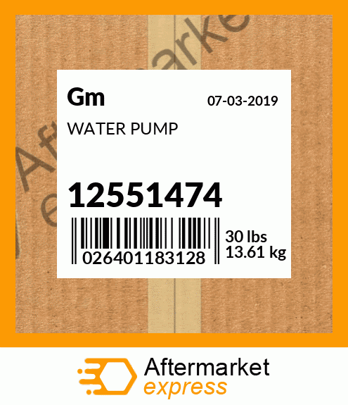 WATER PUMP 12551474