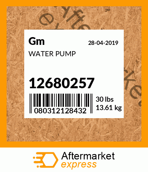 WATER PUMP 12680257