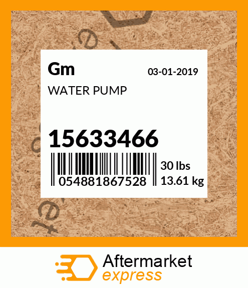 WATER PUMP 15633466
