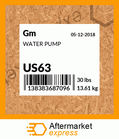 WATER PUMP US63