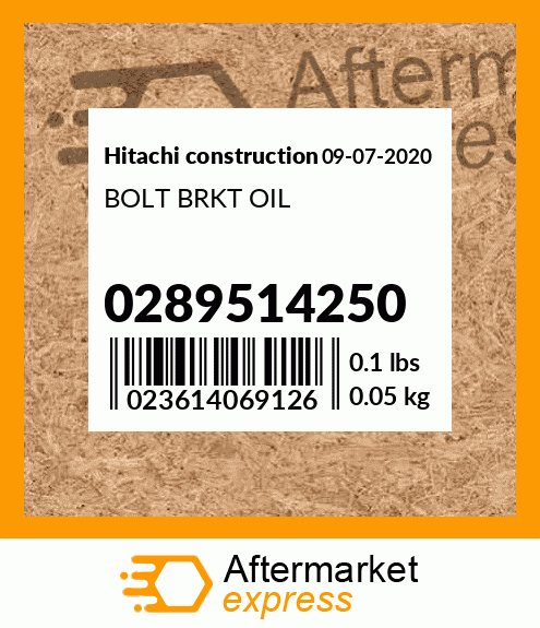 BOLT BRKT OIL 0289514250