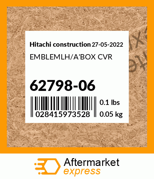 EMBLEMLH/A'BOX CVR 62798-06