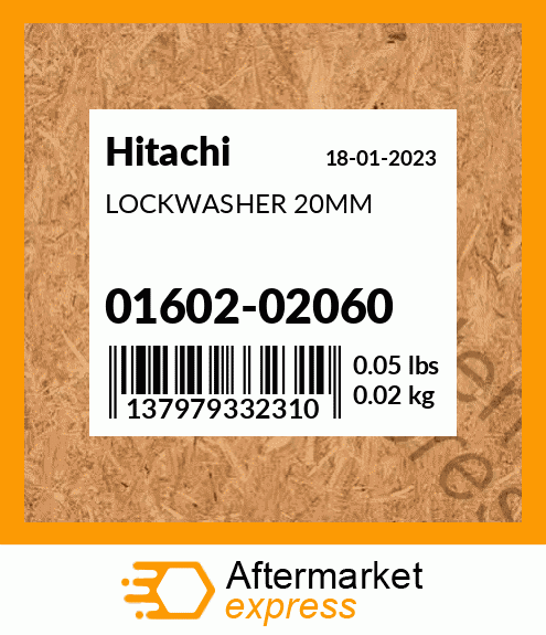 LOCKWASHER 20MM 01602-02060