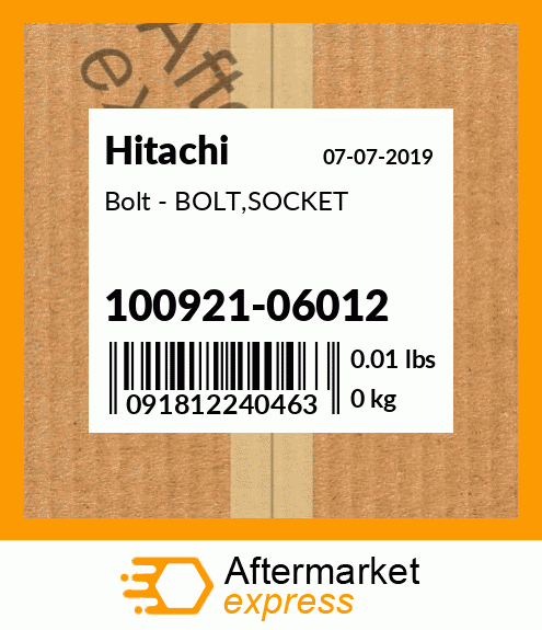 Bolt - BOLT,SOCKET 100921-06012