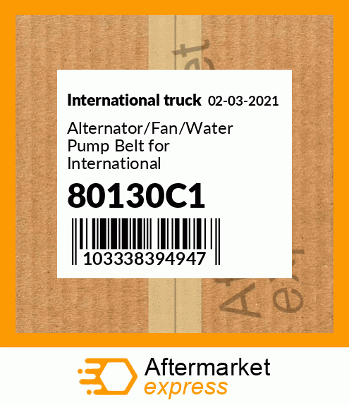 Alternator/Fan/Water Pump Belt for International Tractors, 80130C1 80130C1