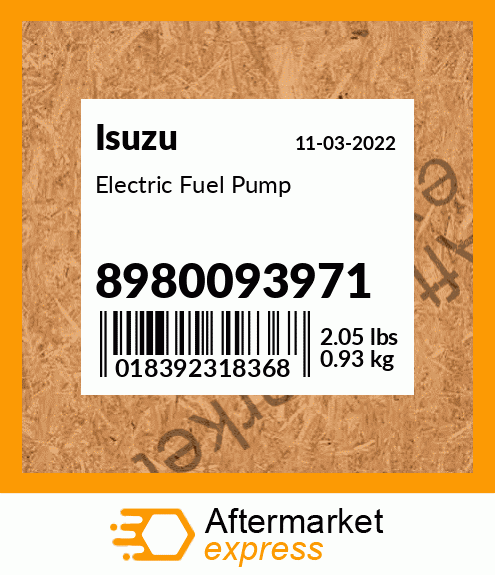 Electric Fuel Pump 8980093971