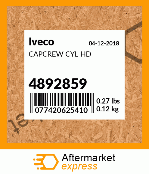 CAPCREW CYL HD 4892859