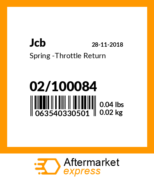 Spring -Throttle Return 02/100084