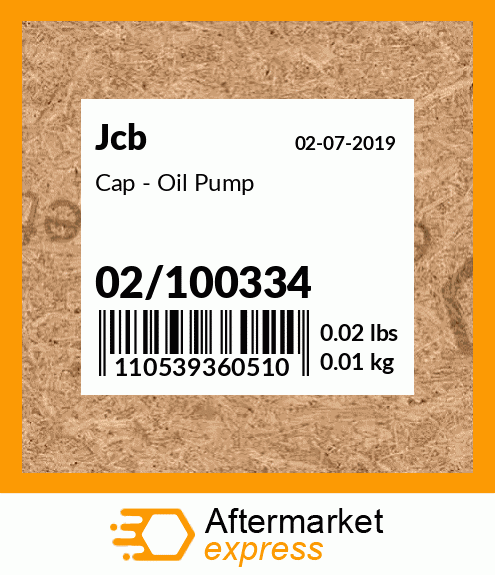 Cap - Oil Pump 02/100334
