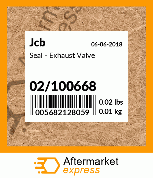Seal - Exhaust Valve 02/100668