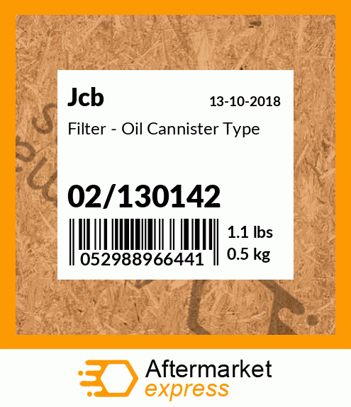 Filter - Oil Cannister Type 02/130142