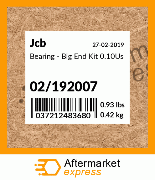 Bearing - Big End Kit 0.10Us 02/192007