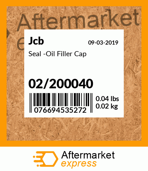 Seal -Oil Filler Cap 02/200040