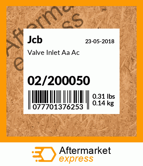 Valve Inlet Aa Ac 02/200050