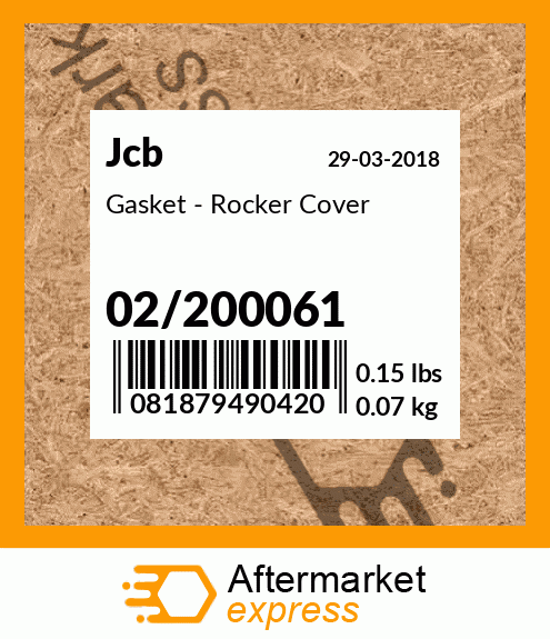 Gasket - Rocker Cover 02/200061