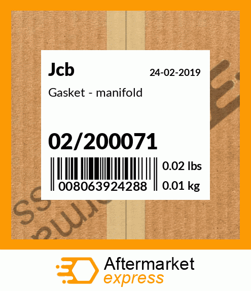 Gasket - manifold 02/200071