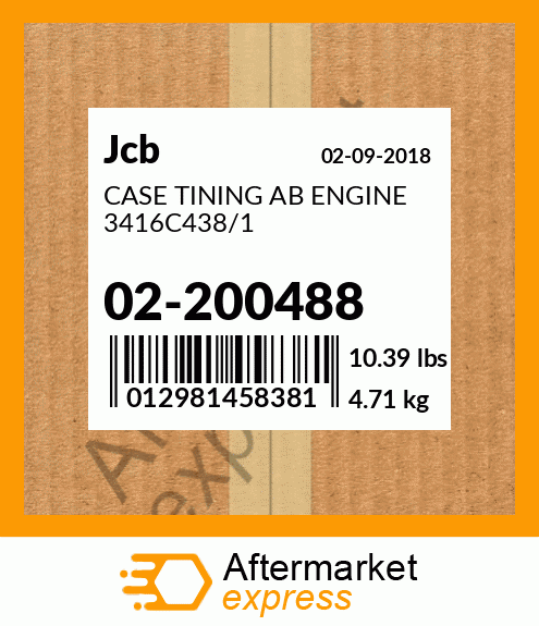 CASE TINING AB ENGINE 3416C438/1 02-200488