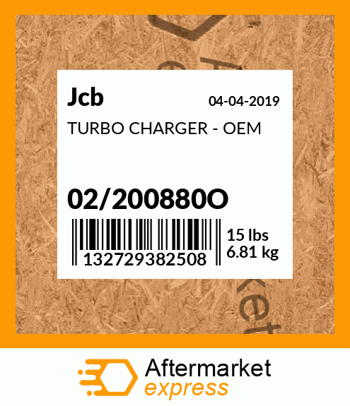 TURBO CHARGER - OEM 02/200880O