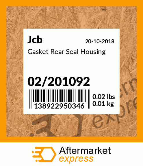 Gasket Rear Seal Housing 02/201092
