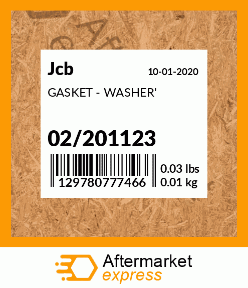 GASKET - WASHER' 02/201123