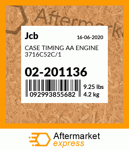 CASE TIMING AA ENGINE 3716C52C/1 02-201136