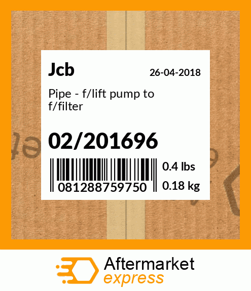 Pipe - f/lift pump to f/filter 02/201696