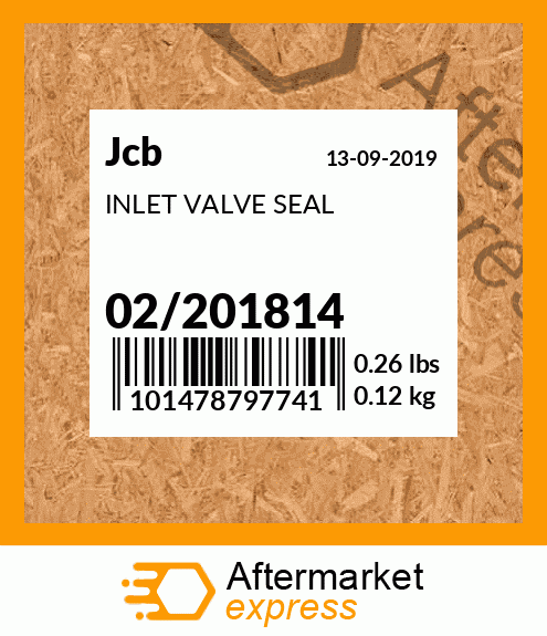 INLET VALVE SEAL 02/201814