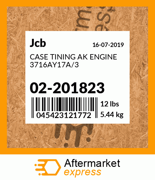 CASE TINING AK ENGINE 3716AY17A/3 02-201823