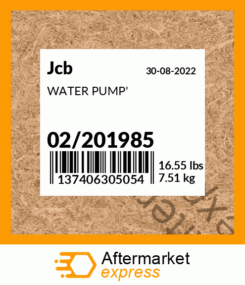 WATER PUMP' 02/201985