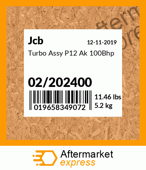 Turbo Assy P12 Ak 100Bhp 02/202400