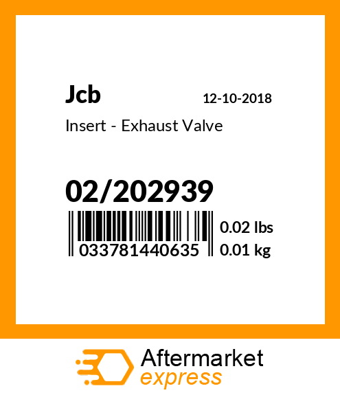 Insert - Exhaust Valve 02/202939