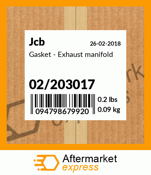 Gasket - Exhaust manifold 02/203017