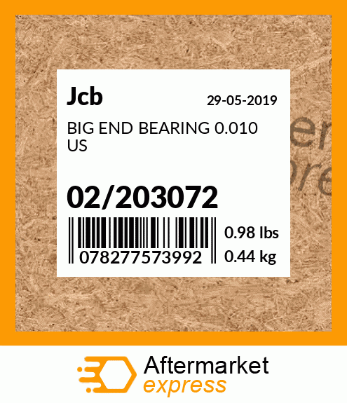 BIG END BEARING 0.010 US 02/203072