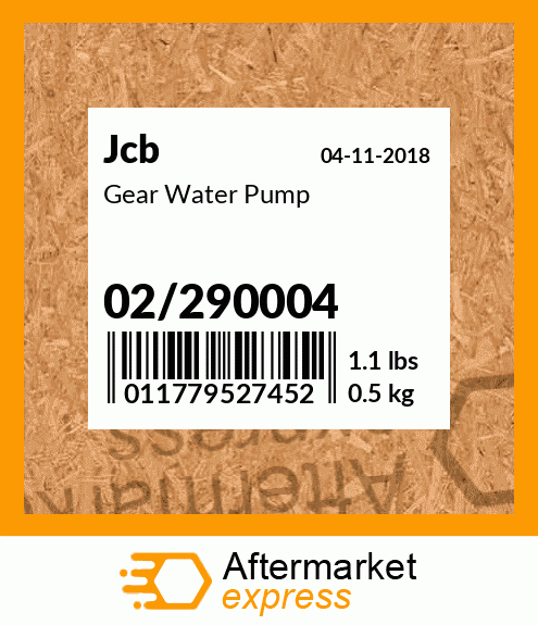 Gear Water Pump 02/290004
