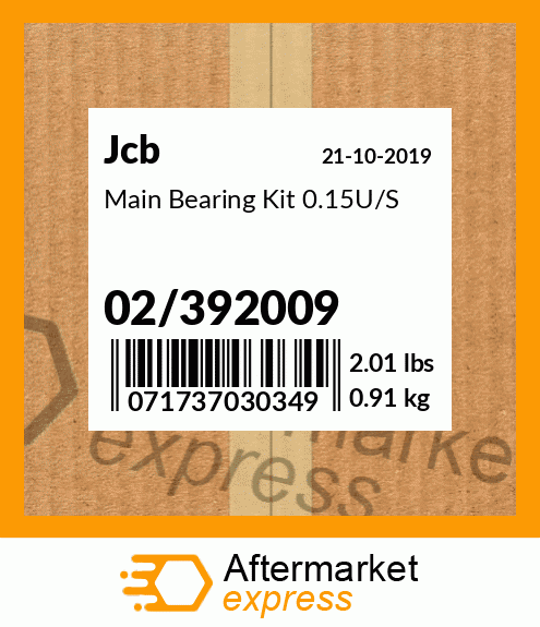 Main Bearing Kit 0.15U/S 02/392009
