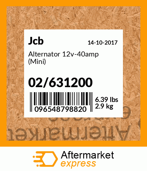 Alternator 12v-40amp (Mini) 02/631200