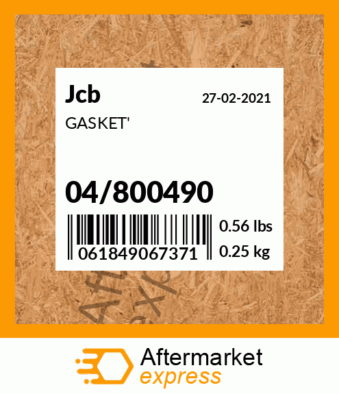 GASKET' 04/800490