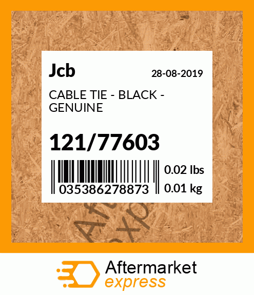 CABLE TIE - BLACK - GENUINE 121/77603