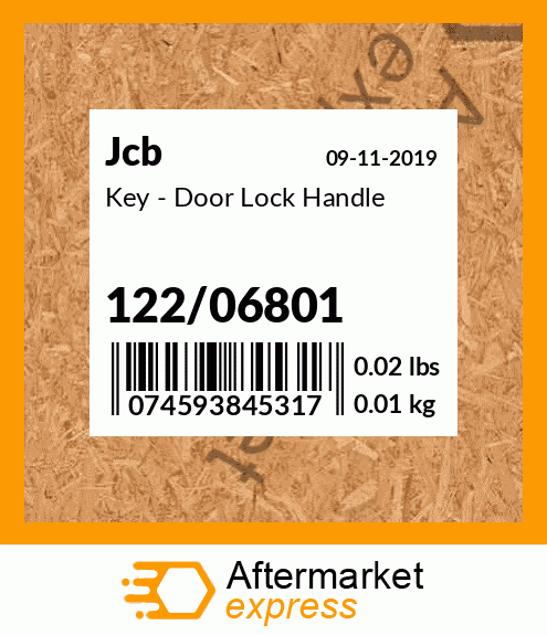 Key - Door Lock Handle 122/06801