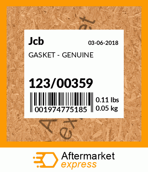 GASKET - GENUINE 123/00359