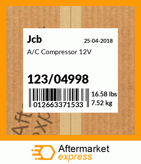 A/C Compressor 12V 123/04998