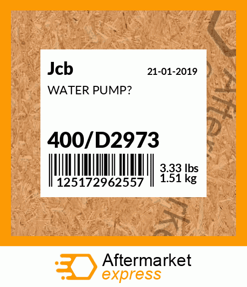 WATER PUMP? 400/D2973