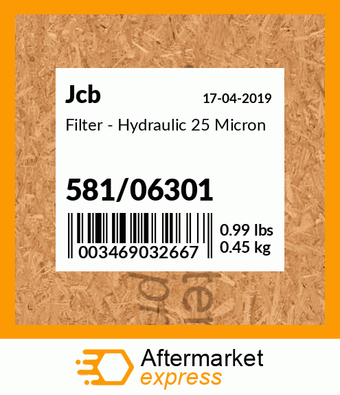 Filter - Hydraulic 25 Micron 581/06301