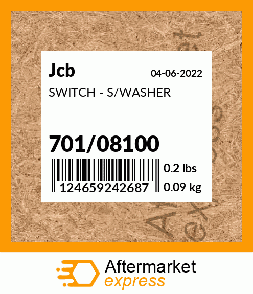 SWITCH - S/WASHER 701/08100