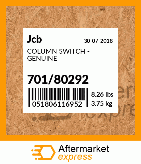 COLUMN SWITCH - GENUINE 701/80292