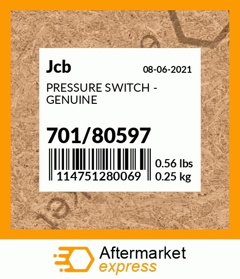 PRESSURE SWITCH - GENUINE 701/80597