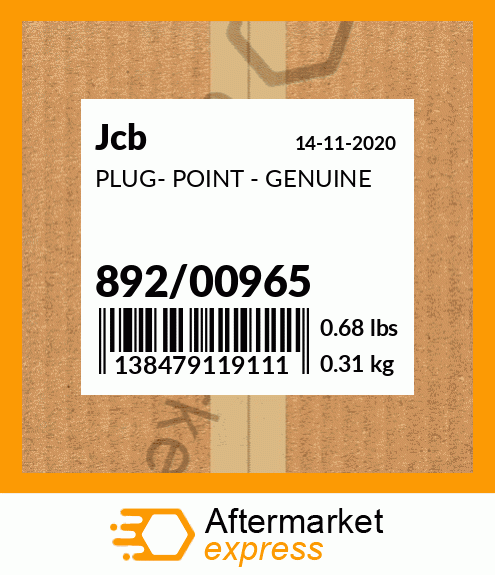 PLUG- POINT - GENUINE 892/00965